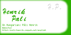 henrik pali business card